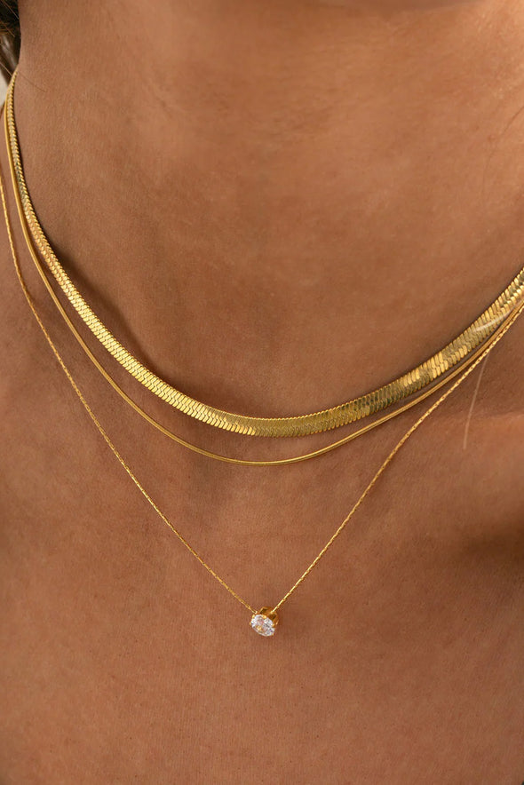 Ivy Double Snake Chain Necklace Gold