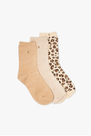 Fancy Glitter & Beige Leopard Socks