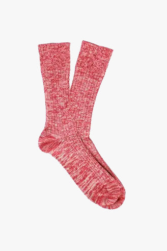 Red Cotton Pattern Socks