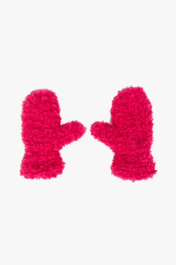 Lena Furry Gloves Raspberry