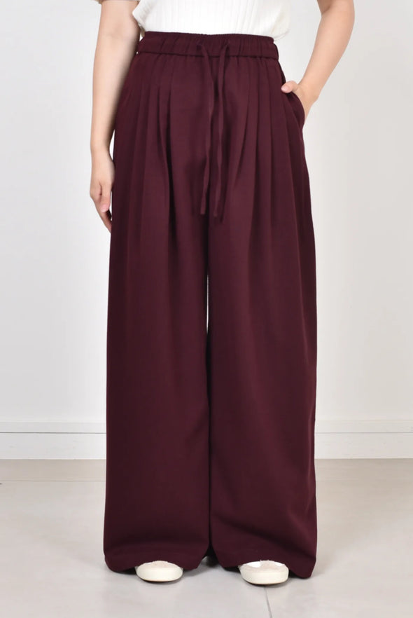 Delphine Pleated Trousers Burgundy