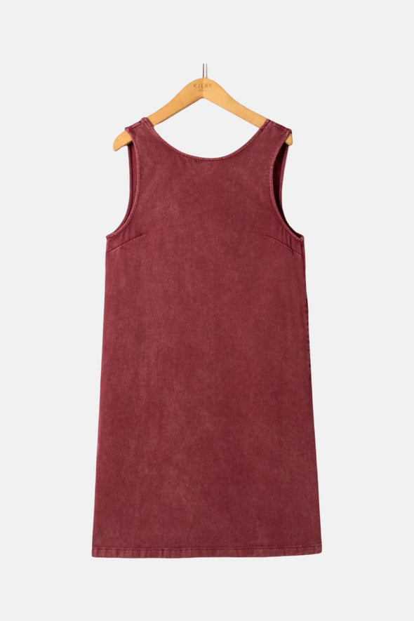 Castille Denim Sundress Bordeaux