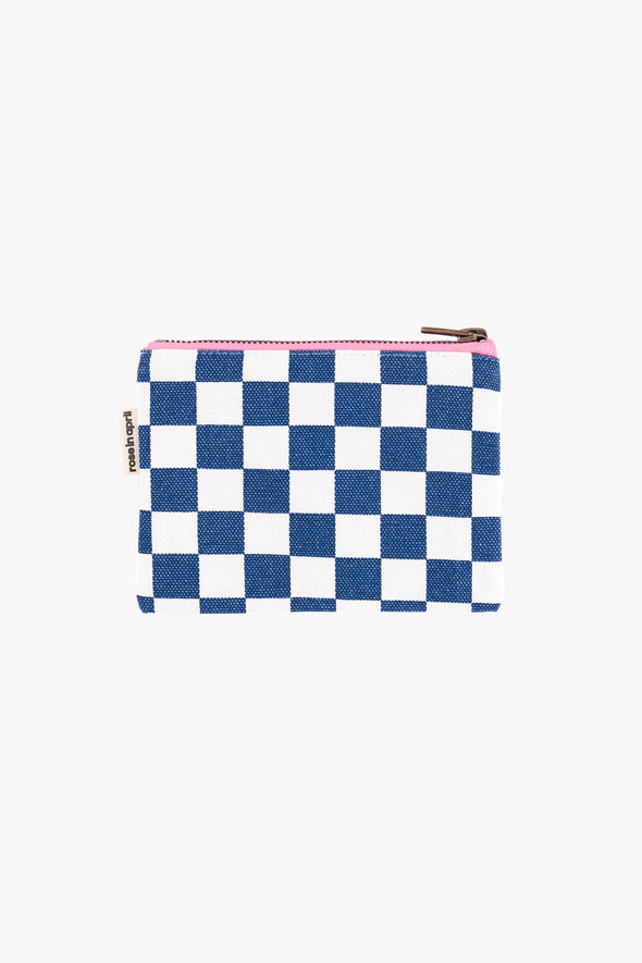 Marie Purse Checkerboard Ecru / Blue Navy