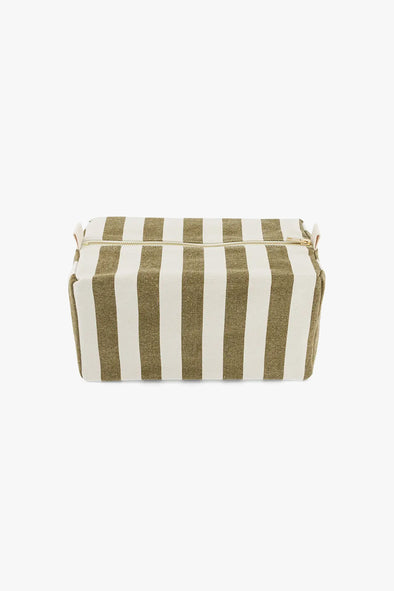 Vic Pouch Canvas Stripes Olive/Greige