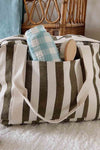 Raphael Weekend Bag Stripes Olive/Greige