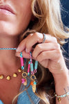 Surf Necklace with Charms Pink/Mint