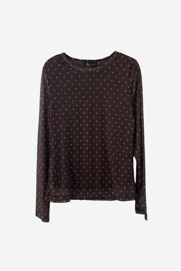 June Mesh Top Chocolat