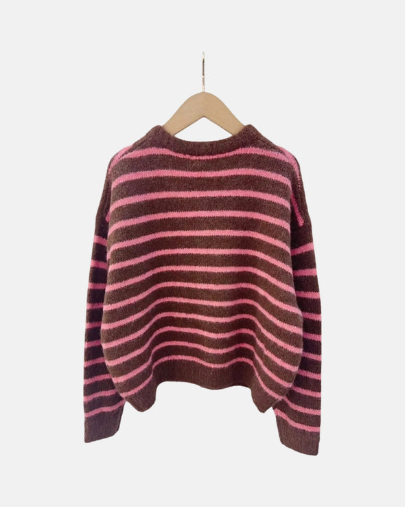 Manon Cardigan Coffee/Rose