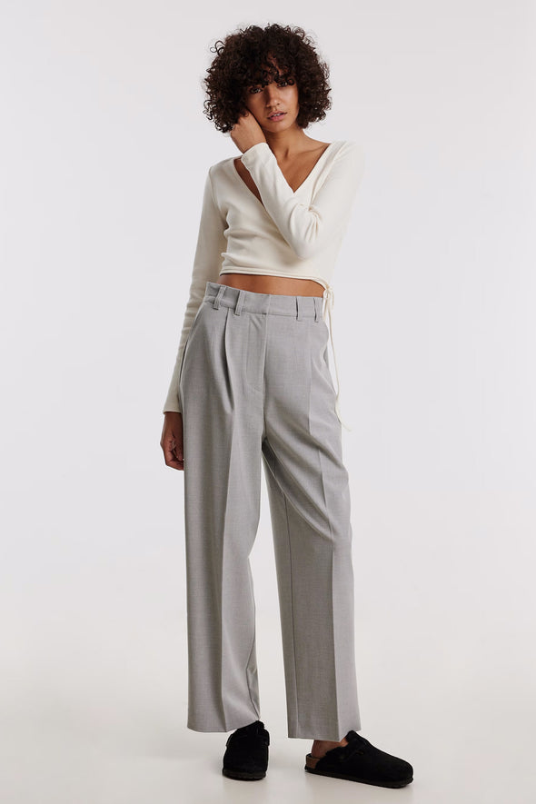 Kaj Trousers Grey Melange