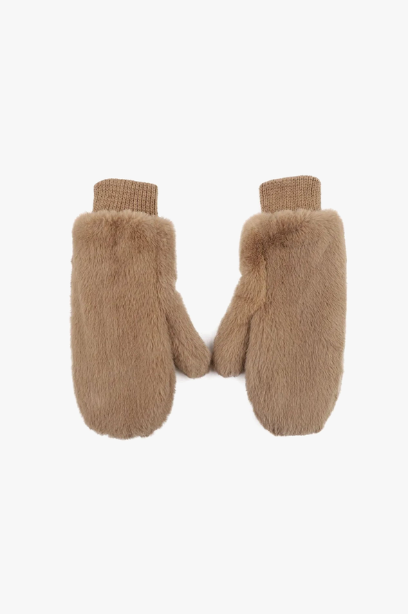 Furry Mittens Camel