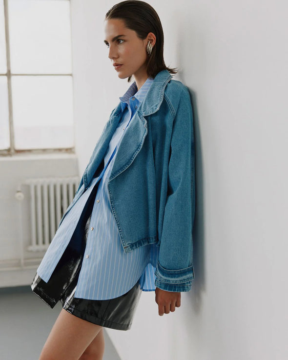 Adalene Shirt Light Blue Stripes