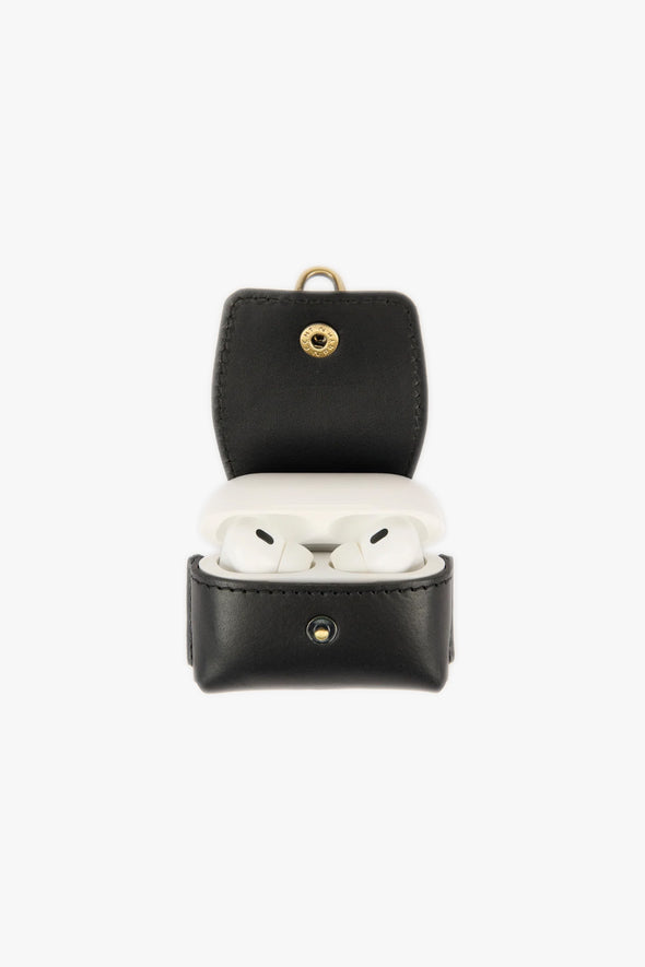 Airpods Case Black Leather