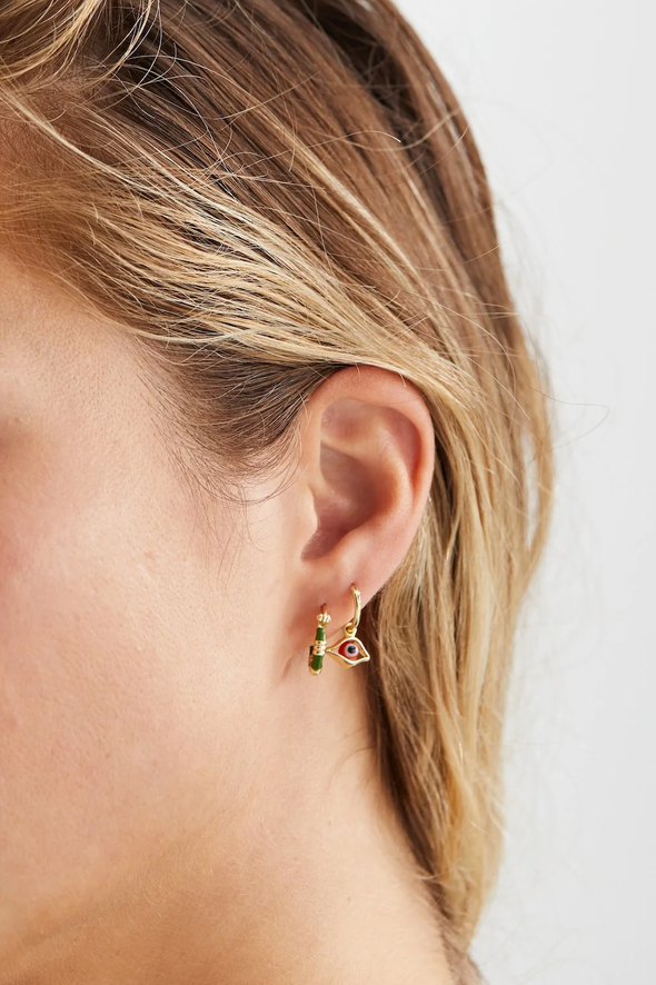 Single Evergreen Ring Earring Goldplated