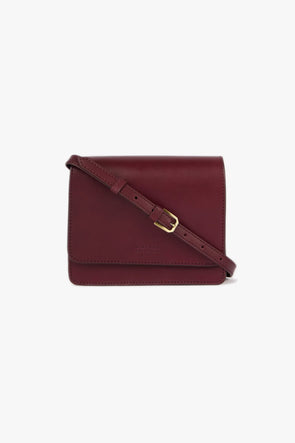 Audrey Mini Leather Bag Dark Cherry