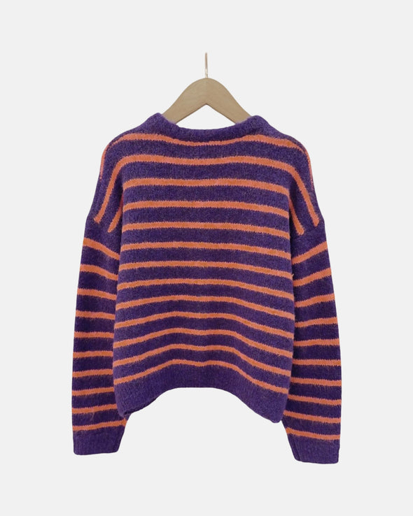 Manon Cardigan Violet/Orange