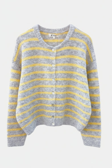 Manon Cardigan Grey/Yellow