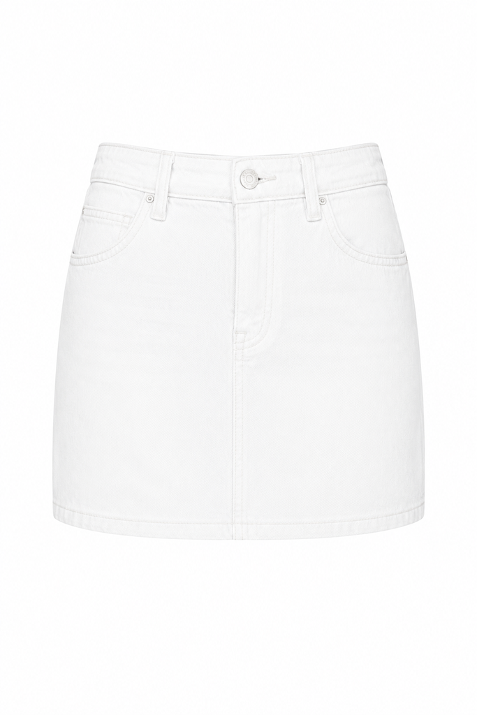 Ella Denim Skort White