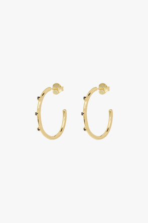 Medium Stage Light Hoop Earrings Goldplated