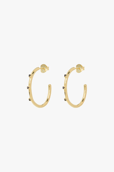 Medium Stage Light Hoop Earrings Goldplated