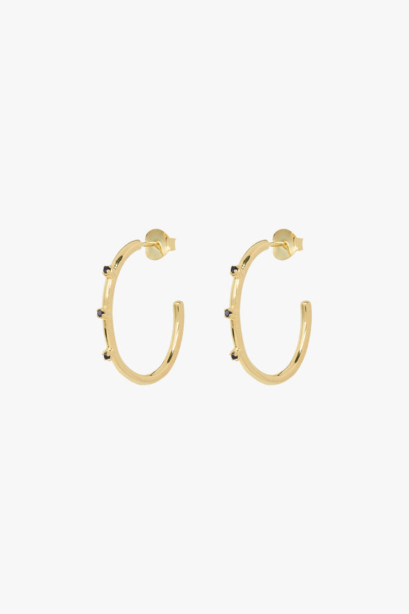 Medium Stage Light Hoop Earrings Goldplated