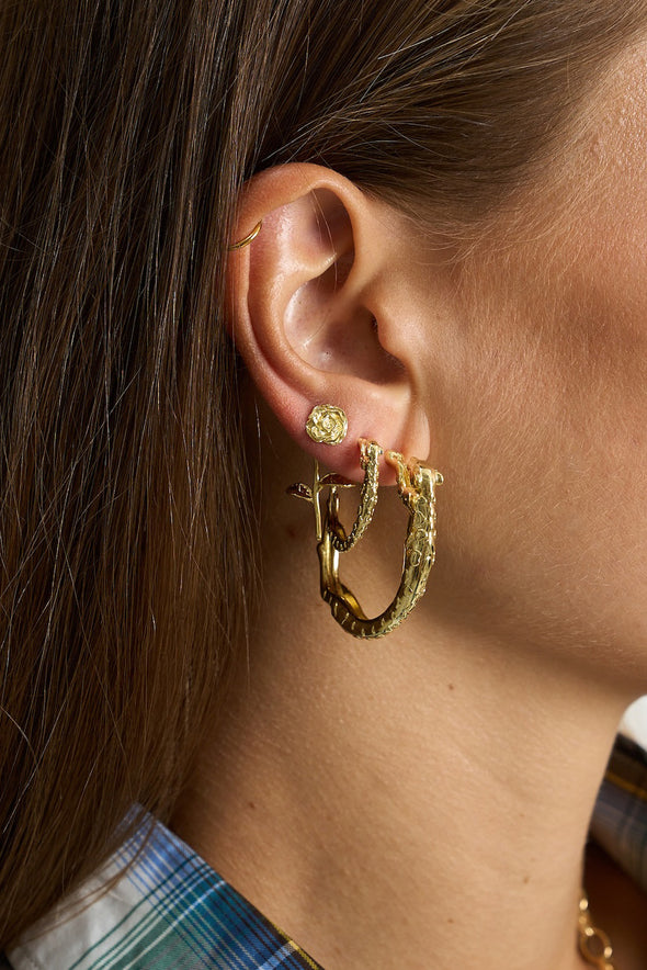 Small Wild Arc Hoop Earrings Goldplated
