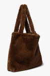 Brown Faux Fur Mom Bag