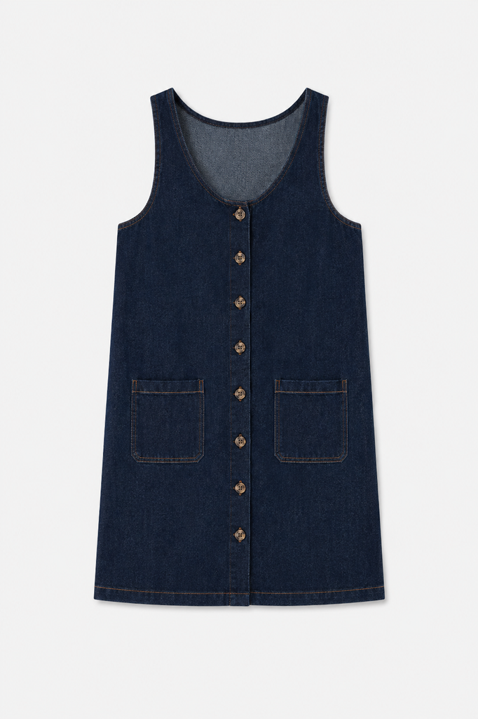June Dress Denim Blue