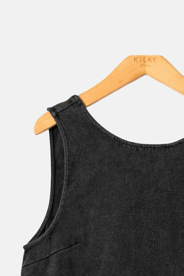 Castille Denim Sundress Black