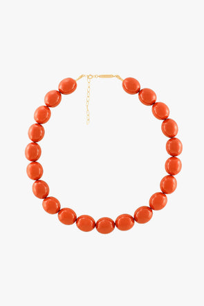 Coral Sunset Beaded Necklace Goldplated