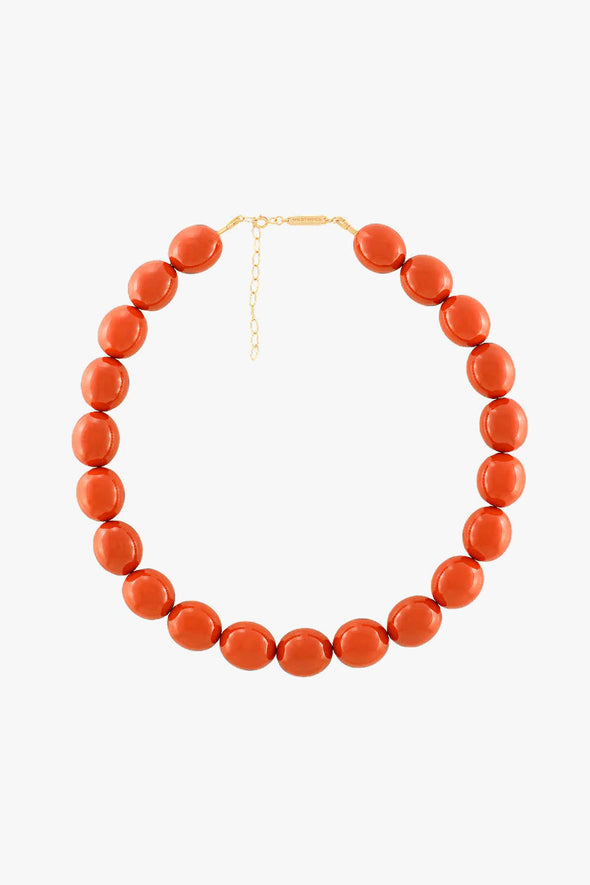 Coral Sunset Beaded Necklace Goldplated
