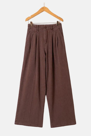 Janine Pleated Denim Hazelnut
