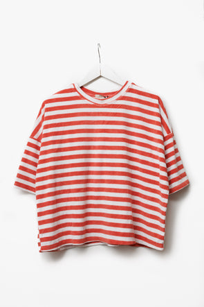 Bourges Terry Top Terracotta Stripes
