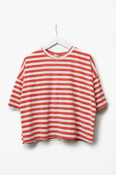 Bourges Terry Top Terracotta Stripes