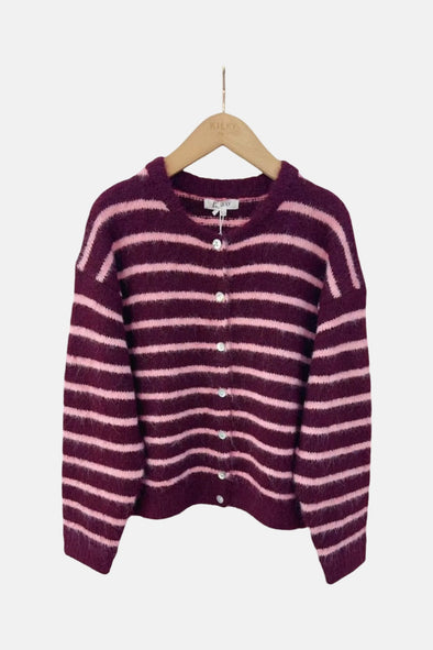 Manon Cardigan Rose/Bordeaux