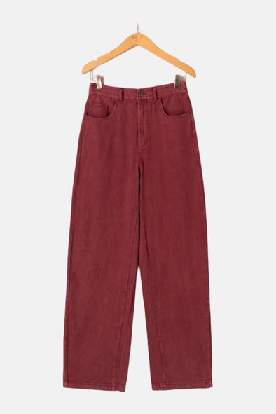 Eddie Denim Burgundy