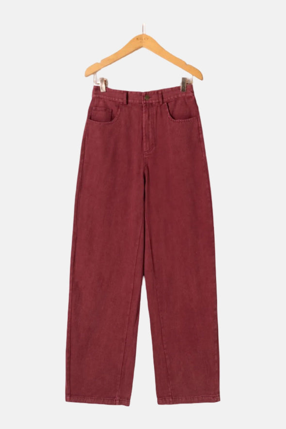 Eddie Denim Burgundy