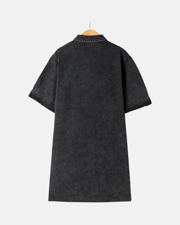 Castille Denim Dress Black