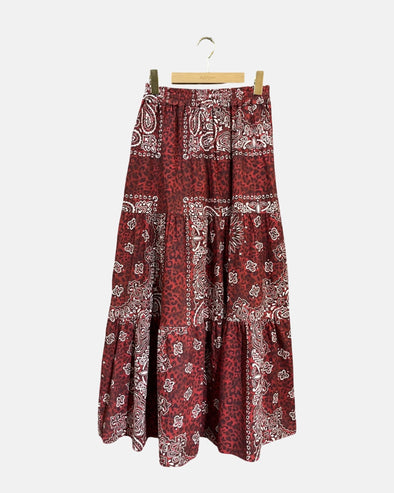 Bandana Maxi Skirt Bordeaux
