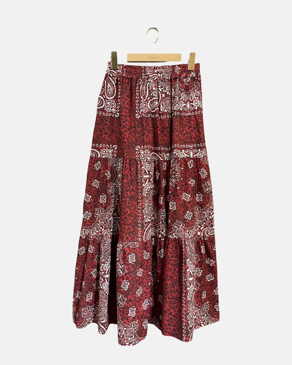 Bandana Maxi Skirt Bordeaux