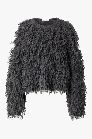 Bo Alpaca Wool Knit Dark Grey Melange