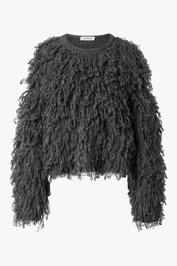 Bo Alpaca Wool Knit Dark Grey Melange