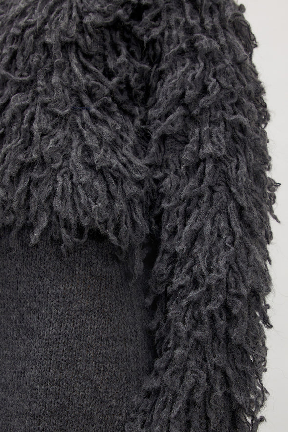 Bo Alpaca Wool Knit Dark Grey Melange