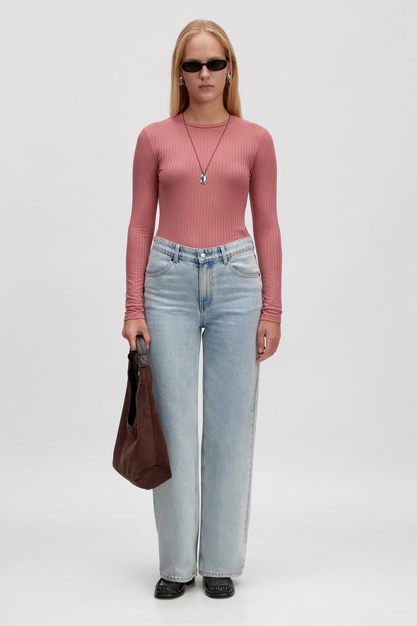 Ginger LS Top Dusty Rose