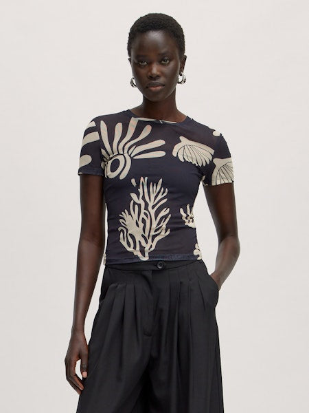 Hauke T-Shirt Abstract Coral