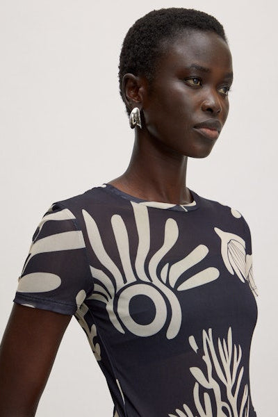 Hauke T-Shirt Abstract Coral