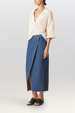 Papina Denim Skirt Dark Blue