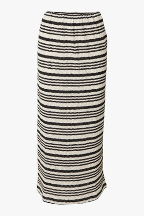 Xue Skirt Black & Cream Stripes