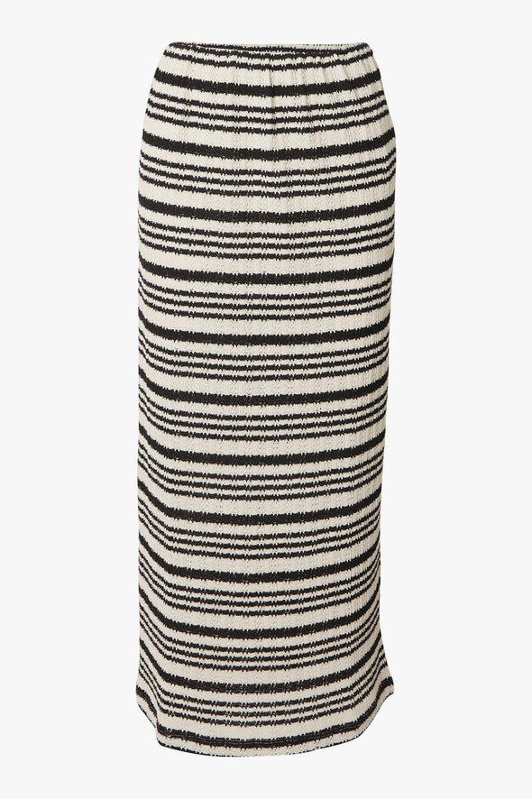 Xue Skirt Black & Cream Stripes