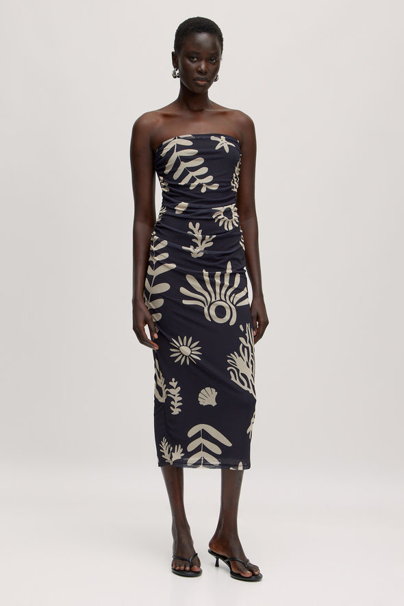 Wilia Dress Abstract Coral