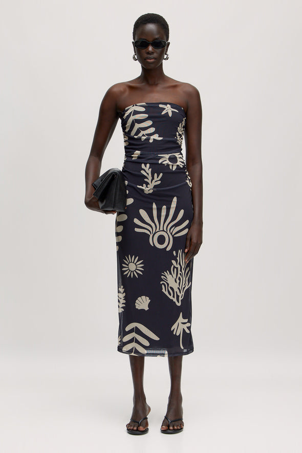 Wilia Dress Abstract Coral